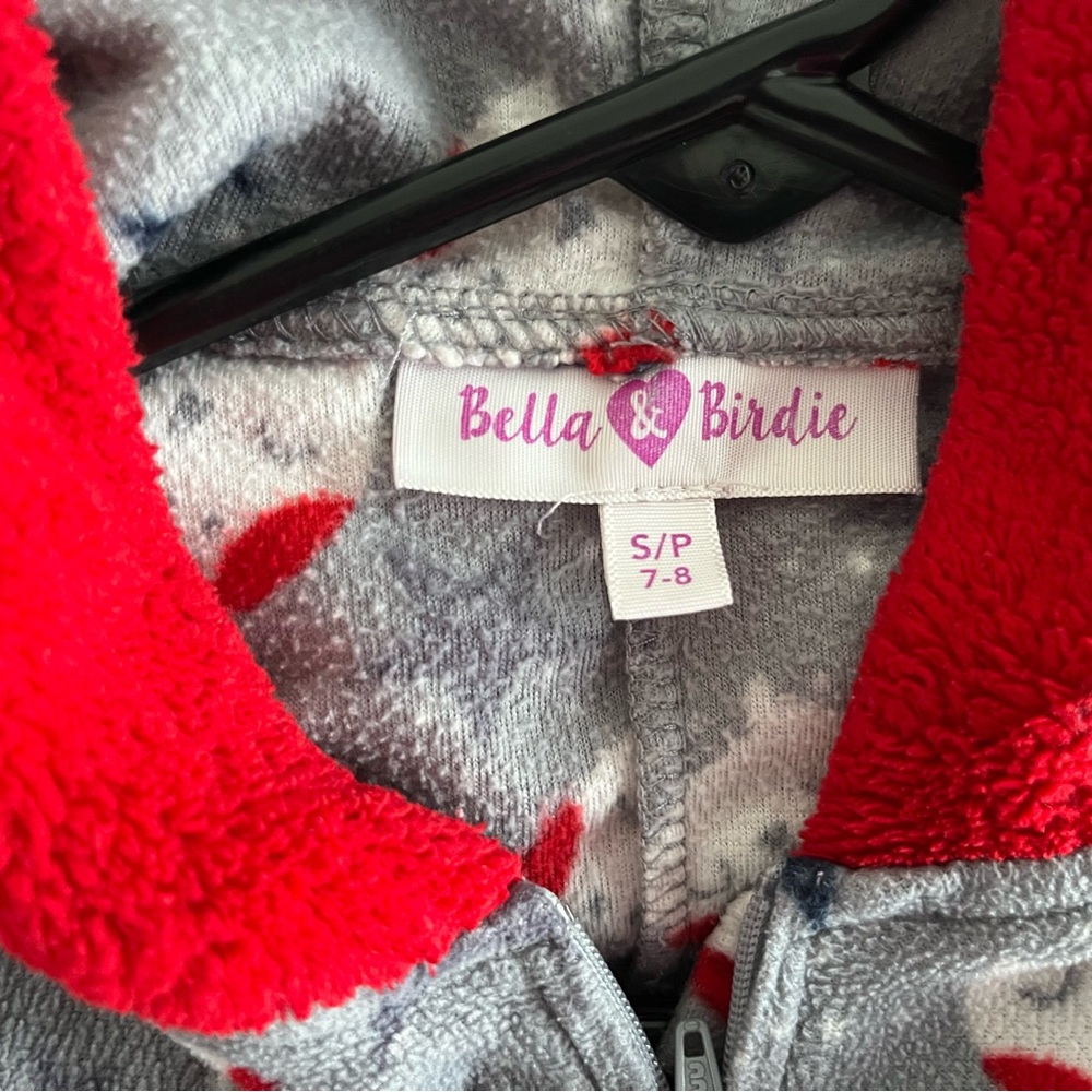 Bella & Birdie Hooded Footless Pajama Onesie | Size 7–8 - Picture 7 of 7